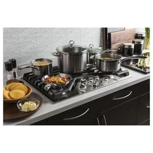 Profile 36 in. Gas Cooktop in Black with 5 Burners including Power Boil Burners