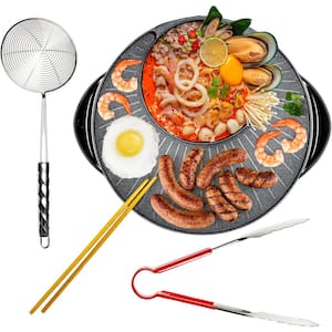 Electric Hot Pot and Grill Combo with Temperature Control and Free Accessories