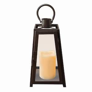 11 in. Tapered Metal Lantern with LED Candle