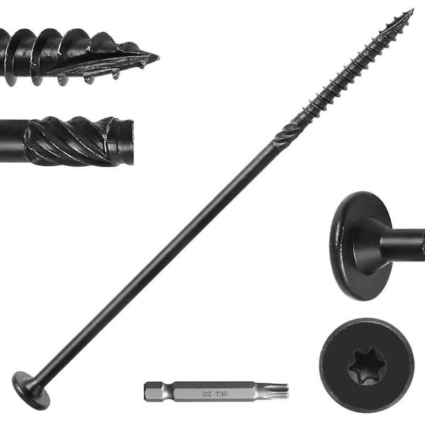 Carbon Steel Rust Resistant Star Drive Wood Structural Lag Screws for Timber Log Landscaping Wood (54-Pack)