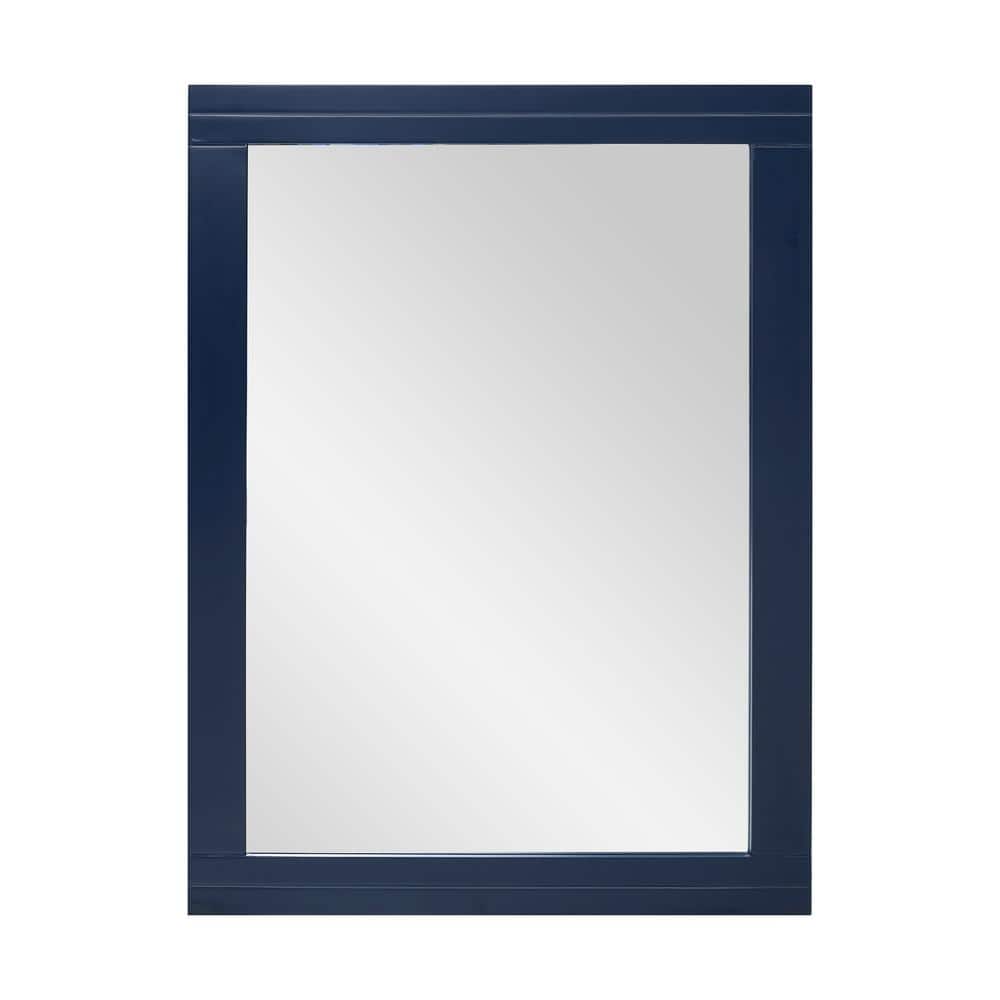 Home Decorators Collection Sturgess 24 in. W x 32 in. H Rectangular Navy Blue Wood Framed Surface Mount Medicine Cabinet with Mirror