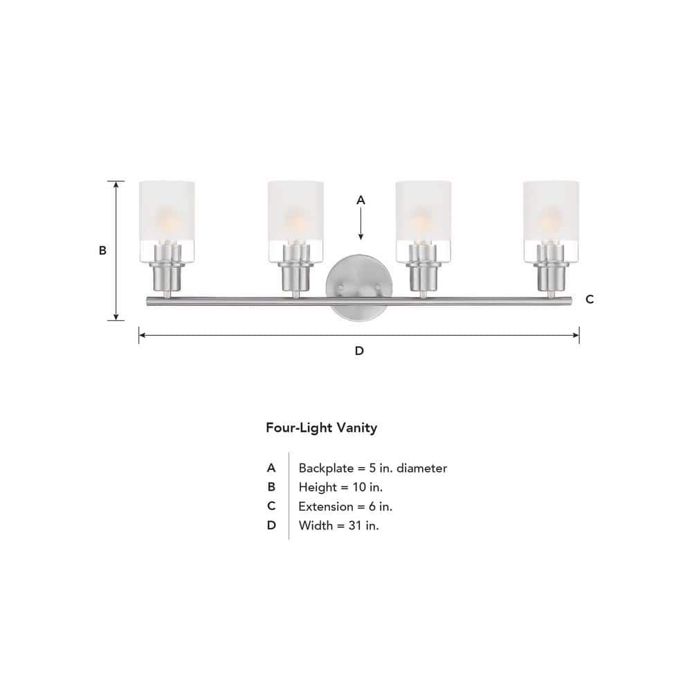 Cedar Lane 31" Brushed Nickel 4-Light Vanity Fixture