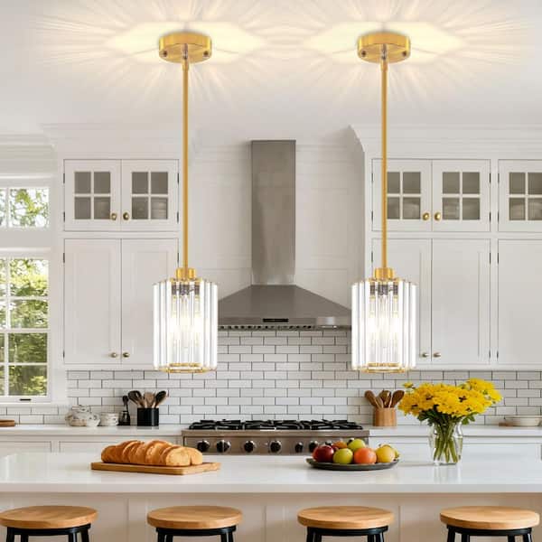 unico ペンダントライト ゴールド ZSMIHDOH 1-Light Gold Modern Crystal Hexagonal Pendant Light for