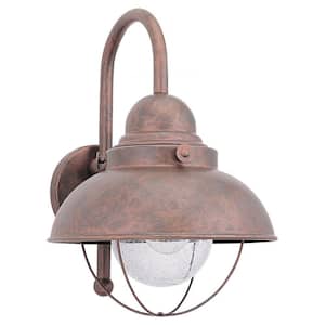 Sebring 1-Light Weathered Copper Industrial Nautical Outdoor Wall Lantern Sconce