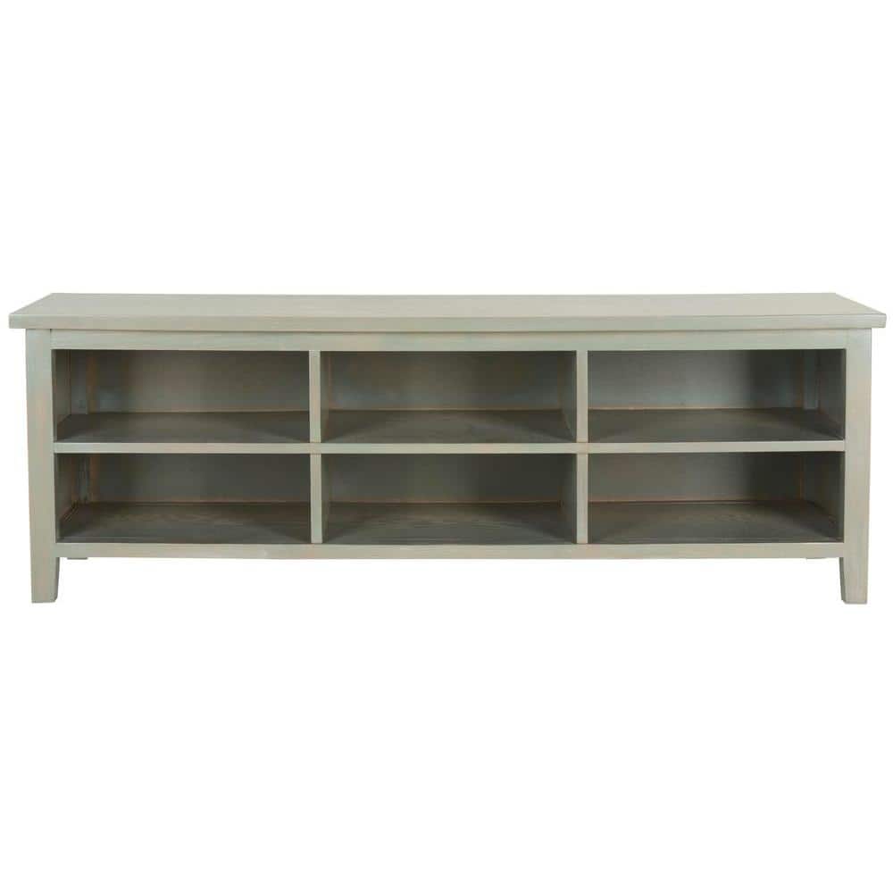 Gray Transitional Kids' Bookshelf with Storage Cubes