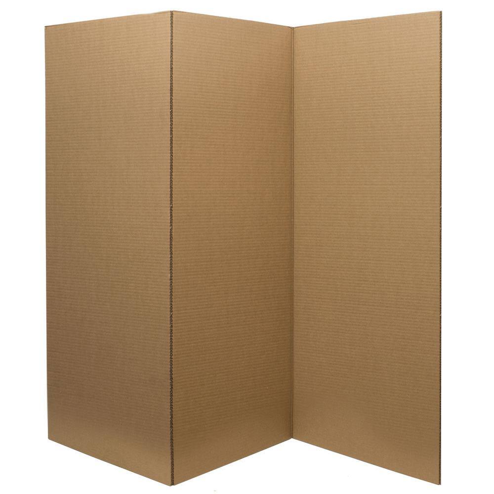 3 ft. Short White Cardboard Folding Screen with 3 Panels