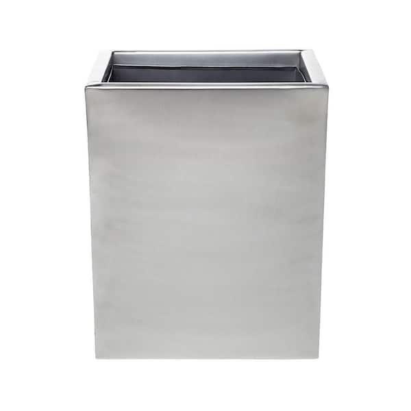 Roselli Trading Company Modern Satin 10 in. Wastebasket in Stainless Steel