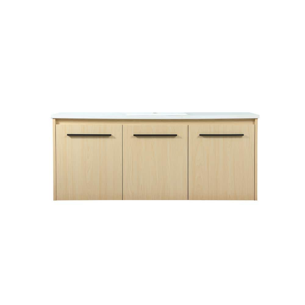 Timeless Home 48 in. W Single Bath Vanity in Maple with Engineered Stone Va