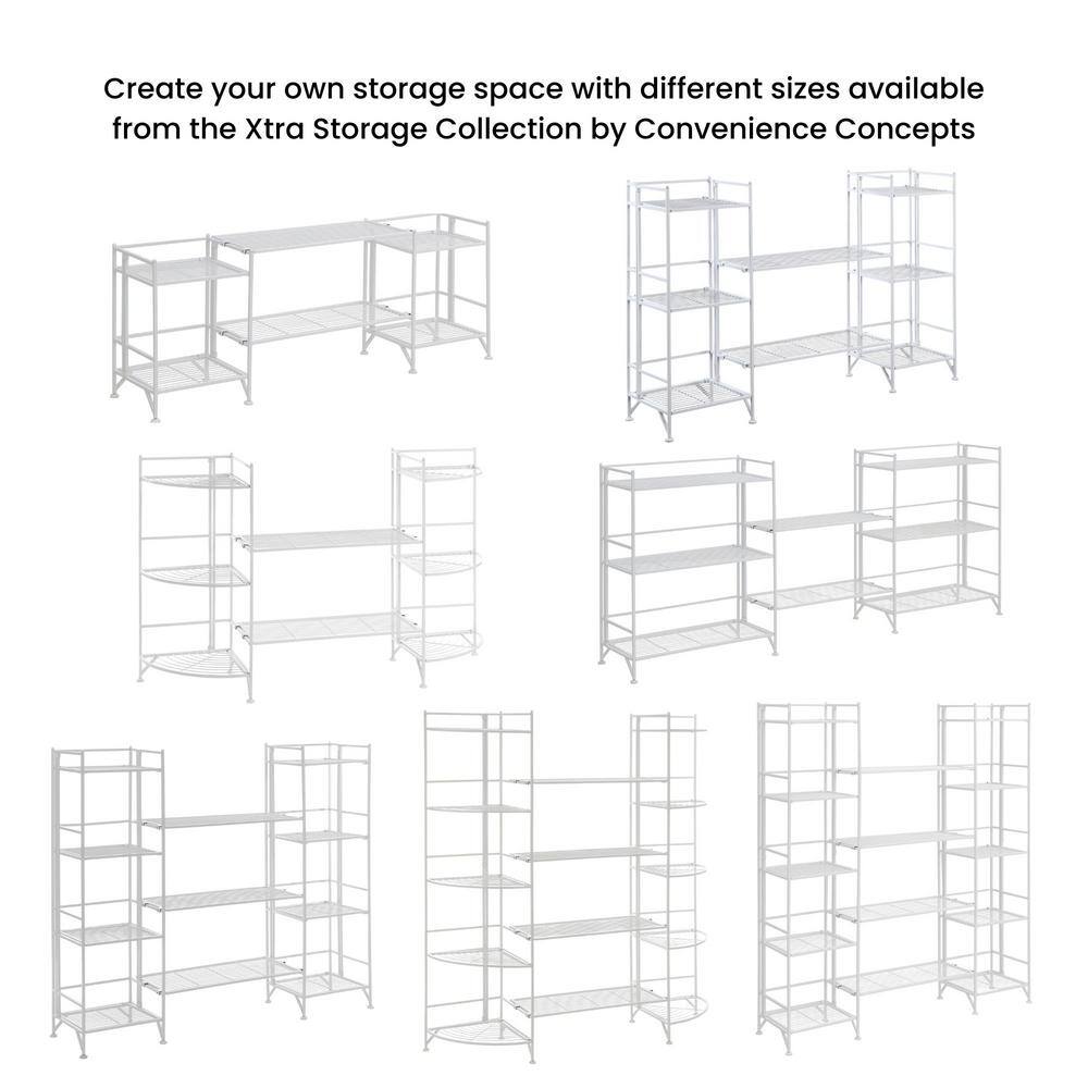 White Powder-Coated Metal Storage Shelf Extension Set, 25.5"