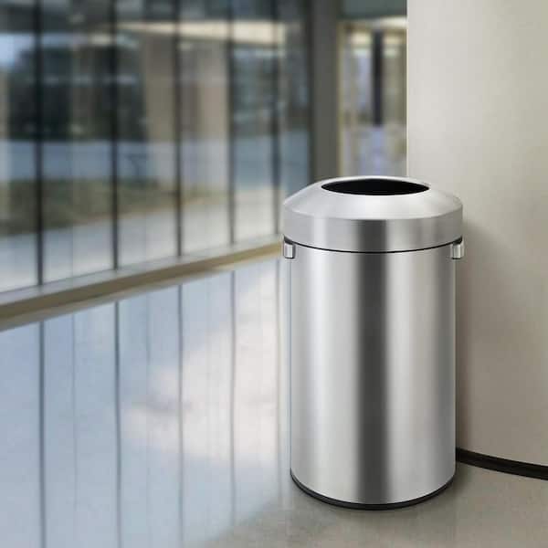EKO Urban Commercial Stainless Steel 90Liter/23.7 Gallon Round Open Top  Trash Can EK9055-90L - The Home Depot