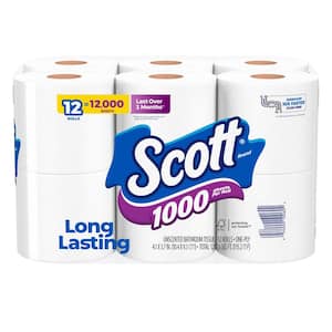White Toilet Tissue (1000-Sheet 12 Rolls Per Pack) (4-Pack of 12 Rolls)