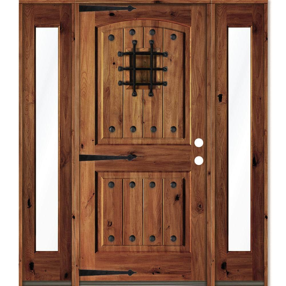 Krosswood Doors 70 In. X 80 In. Medit. Knotty Alder Left-hand Inswing 