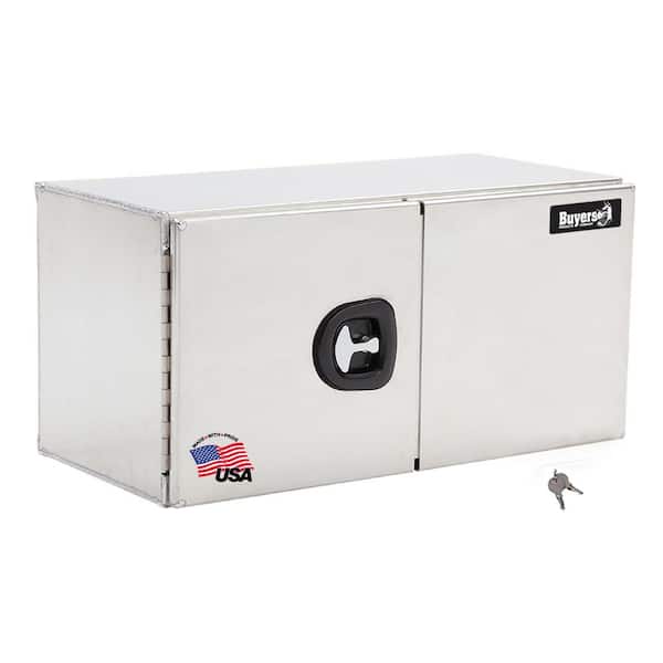 Buyers Products Company 24 in. x 24 in. x 48 in. Smooth Aluminum Underbody Truck Tool Box with Barn Door