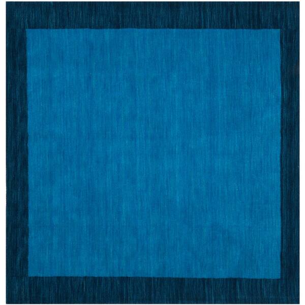 SAFAVIEH Himalaya Light Blue/Dark Blue 8 ft. x 8 ft. Square Border Area Rug