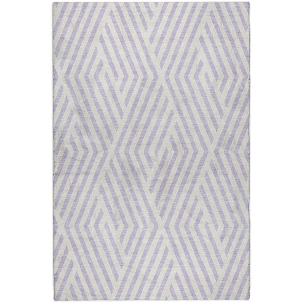 Dream Shag Premium Machine Washable Abstract ADS550 Lavender 9 ft. x 12 ft. Area Rug