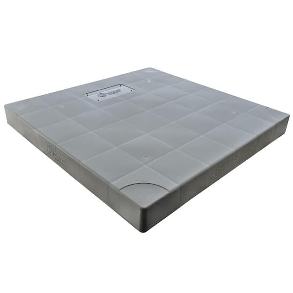 36 in. x 36 in. x 3 in. Plastic Central Air Conditioner Condenser Pad Gray