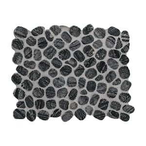 Henley Pebble 12 in. x 12 in. Tumbled Marble Mesh-Mounted Mosaic Floor and Wall Tile (10 sq. ft./Case)