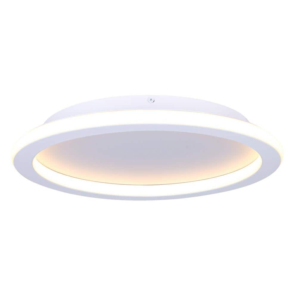 GAVYN 16 in. 1-Light Integrated LED White Modern Flush Mount