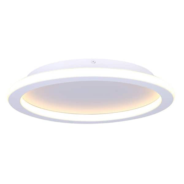 CANARM GAVYN 16 in. 1-Light Integrated LED White Modern Flush Mount