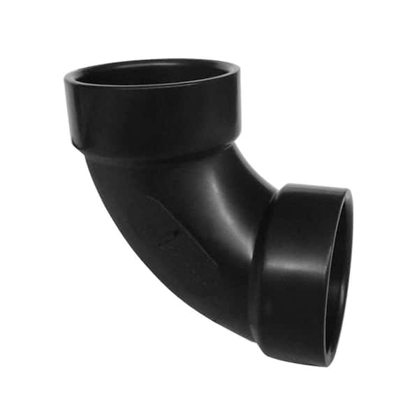VPC 2 in. ABS Plastic DWV 90-Degree Hub x Hub Elbow Fitting
