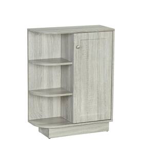 23.6 in. W x 9.7 in. D x 31.3 in. H Beige Gray MDF Freestanding Linen Cabinet with Open Shelf