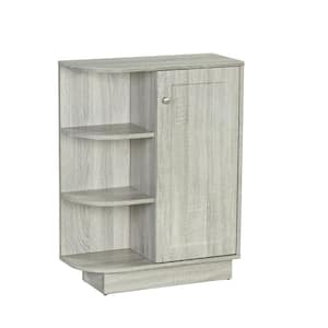 23.6 in. W x 9.7 in. D x 31.3 in. H Brown MDF Freestanding Linen Cabinet with Open Shelf