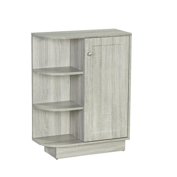 aisword Oak Open Style Shelf Cabinet with Adjustable Plates Ample Storage Space Easy to Assemble