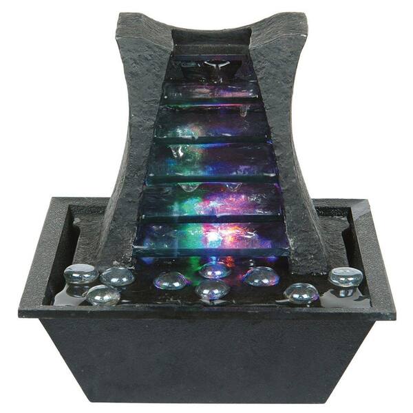 ORE International 8.25 in. Dark Stone Fountain with LED Light