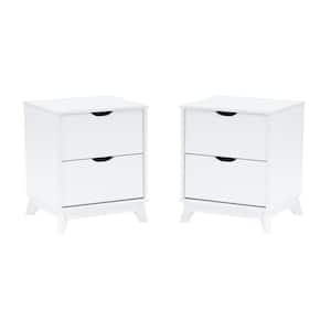 Pheba White 2-Drawer Nightstand (Set of 2)