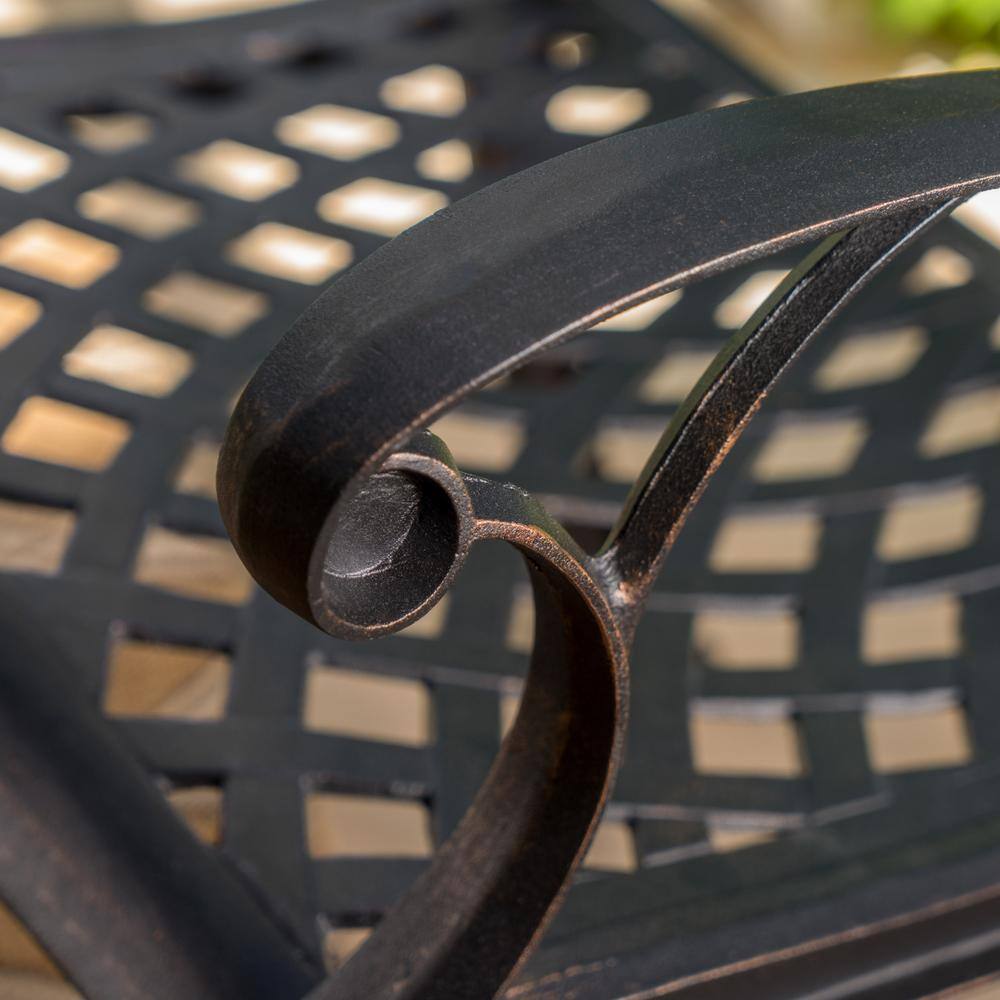 Abigal 9-Piece Shiny Copper Cast Aluminum Outdoor Dining Set