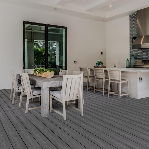CREATIVE SURFACES 1 in. x 5.43 in. x 12 ft. Platinum Oak Composite Decking Boards (32-Pack)