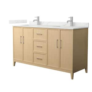 Elan 60 in. W x 22 in. D x 35 in. H Double Bath Vanity in White Oak with Giotto Quartz Top