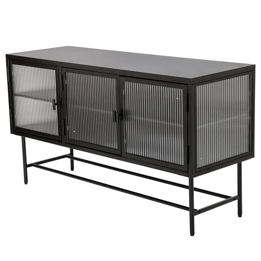 47.40 in. W x 15.90 in. D x 26.10 in. H Black Linen with Wide