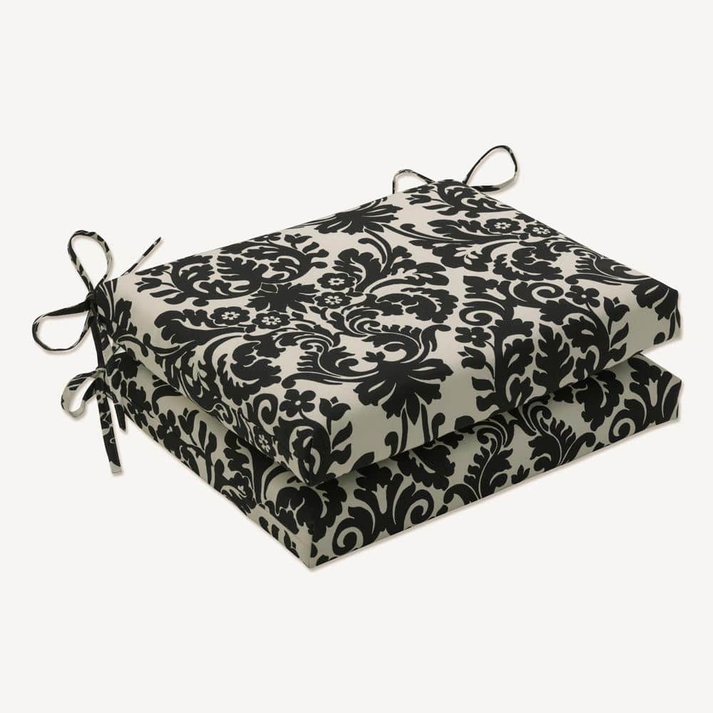 Essence Black and Beige 19'' Polyester Dining Chair Cushion Set