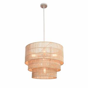 Sessions 5-Light Brown Tiered Rattan Pendant