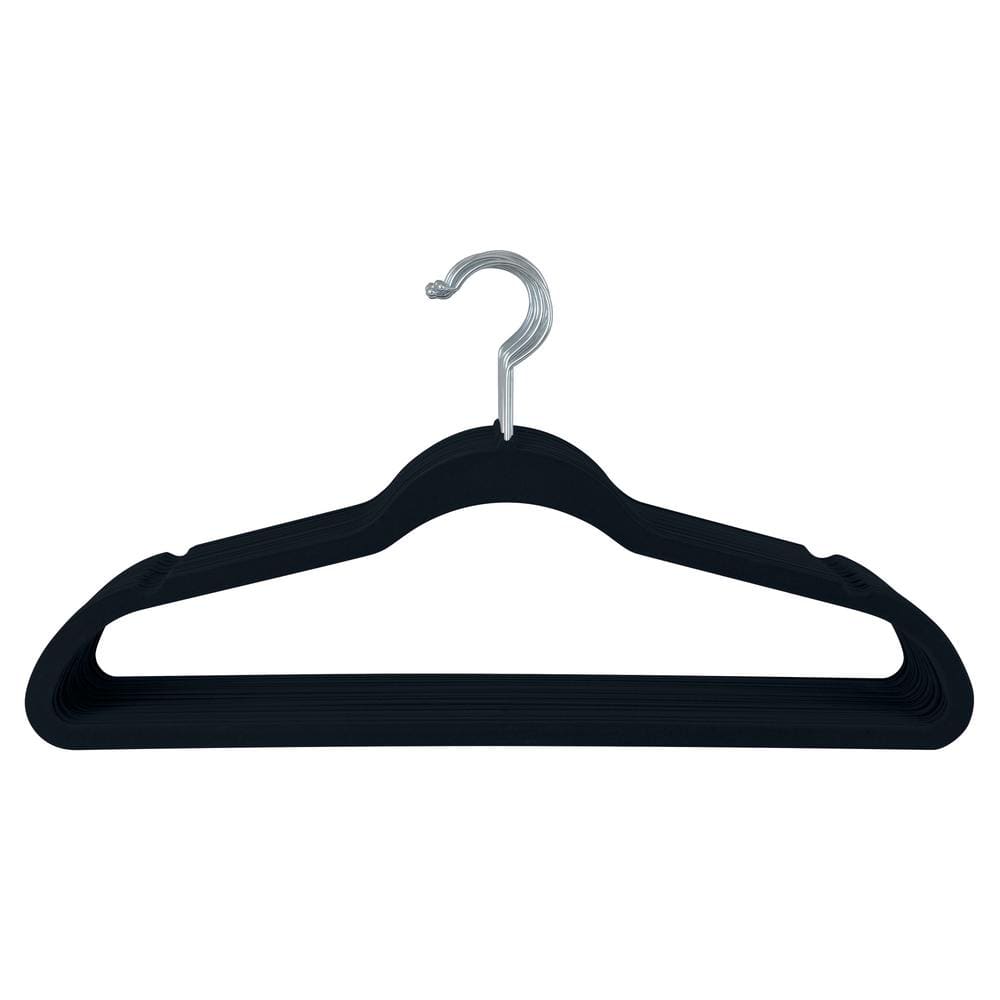   Basics Slim Velvet, Non-Slip Suit Clothes Hangers, Pack  of 100, Black/Silver : Home & Kitchen