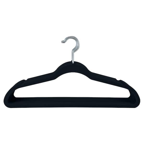 10-Pack Super Slim Velvet Huggable Hangers in Black