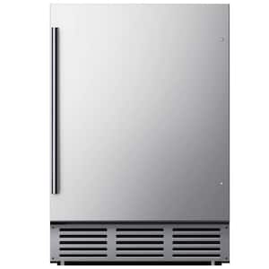 23.5 in. Single Zone 180-Cans Freestanding/ Built-in Beverage and Wine Cooler Fridge in Stainless Steel with 360°cooling