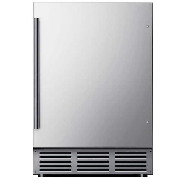 23.5 in. Single Zone 180-Cans Freestanding/ Built-in Beverage and Wine Cooler Fridge in Stainless Steel with 360°cooling