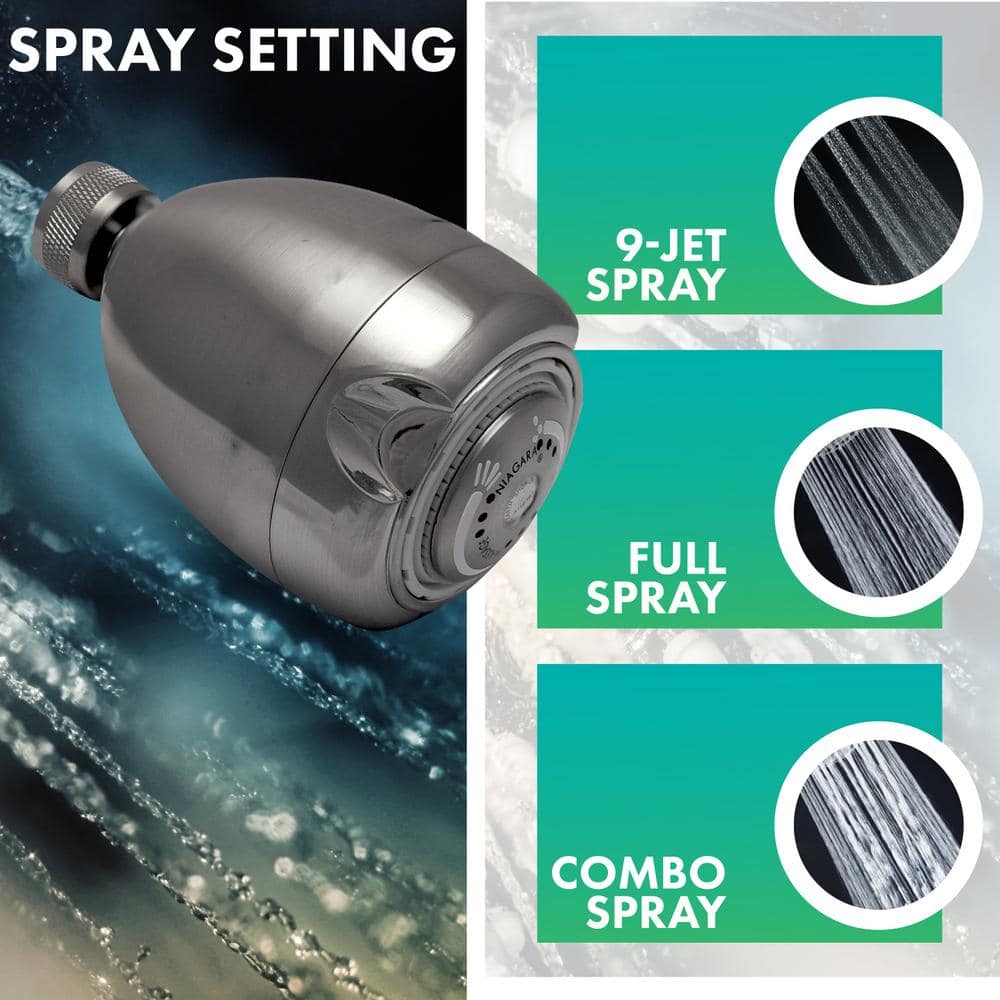 Brushed Nickel Adjustable Wall Mounted Shower Head