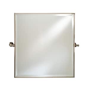 Radiance 28 in. W x 24 in. H Framed Square Bathroom Vanity Mirror in SATIN NICKEL