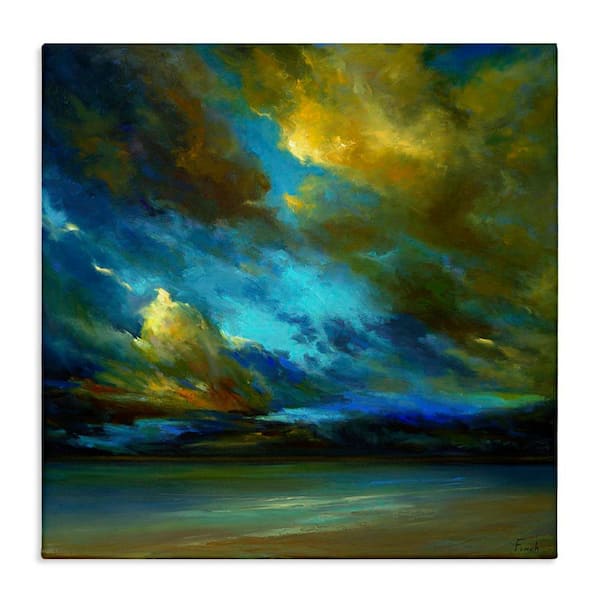 Stupell Industries Yellow Streaked Sky by Sheila Finch Unframed Nature Graphic Art Print 24 in. x 24 in.