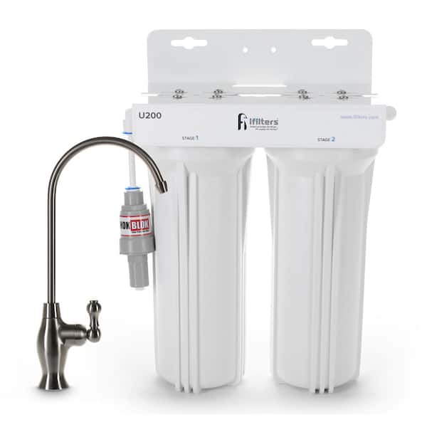 Unbranded Premium Drinking Water Filtration System 2 Stage with Designer Faucet and Protection Valve