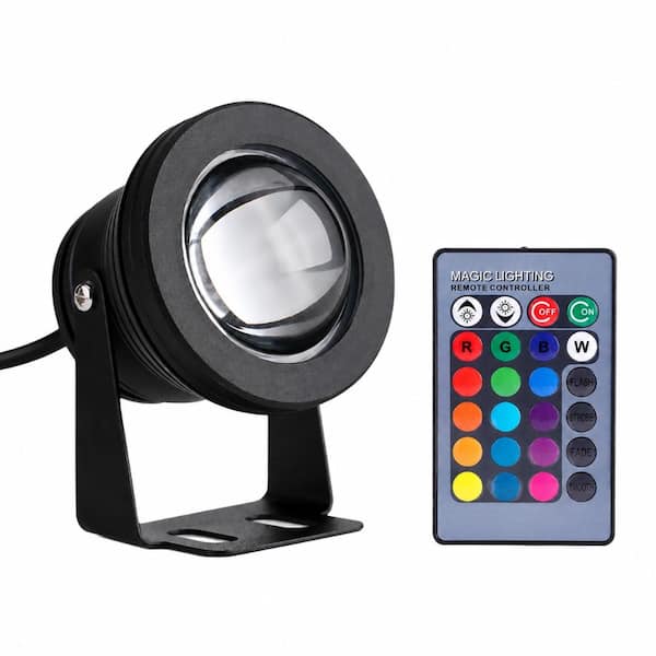 IP68 Waterproof 12V 10-Watt LED Underwater Spotlight for Pond, Garden and Fountain, 2.91 in. x 2.91 in. x 3.34