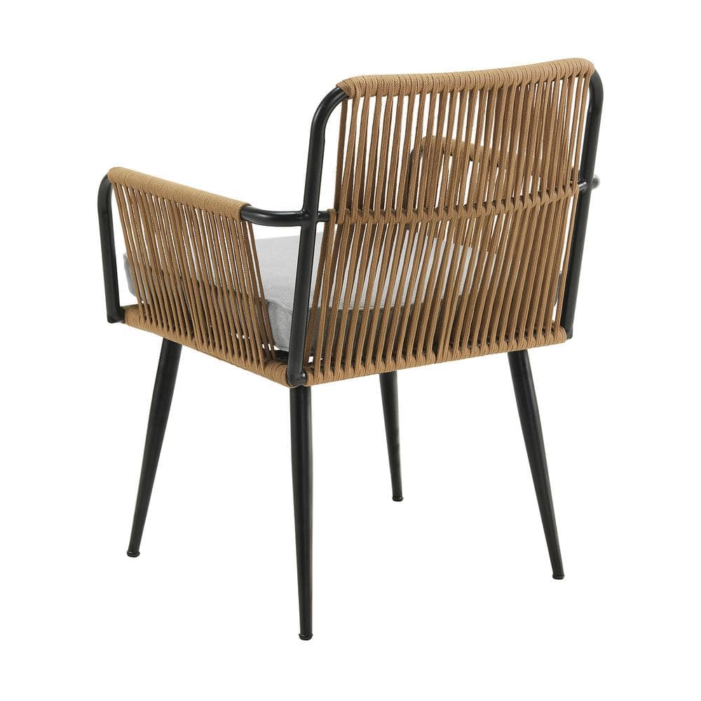 Alburgh 25.59" Light Gray Cushioned Outdoor Dining Chair Set