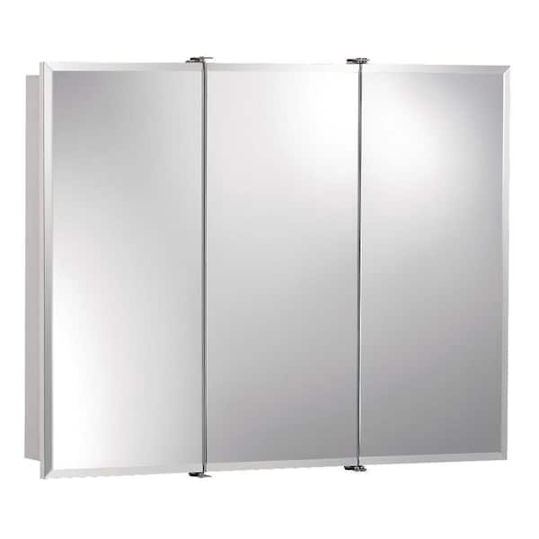 JENSEN Ashland 30 in. W x 26 in. H x 4-3/4 in. D Frameless Surface-Mount Bathroom Medicine Cabinet with Beveled Mirror