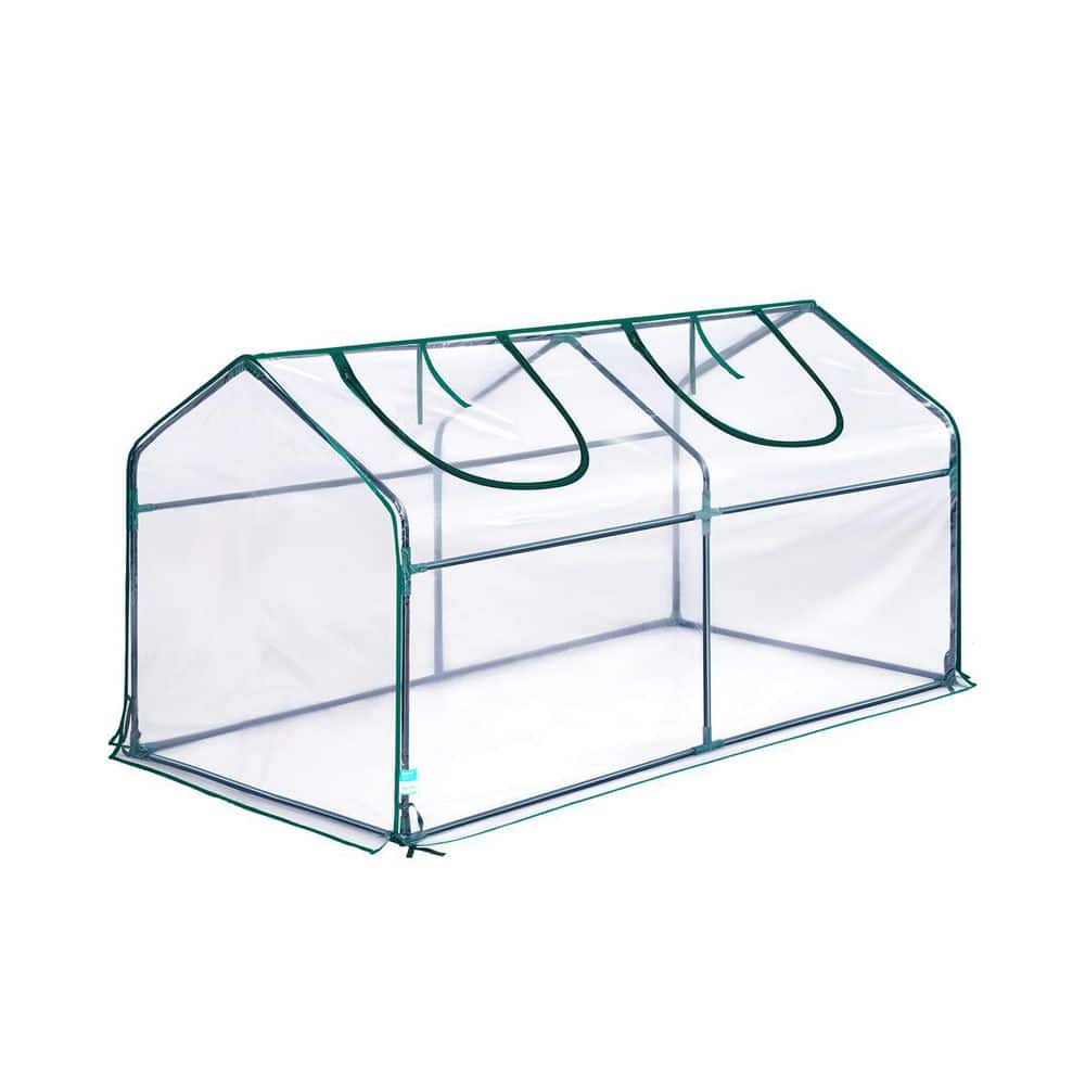 71 in. W x 36 in. D x 36 in. H Portable Mini Clear Cloche Greenhouse, with 