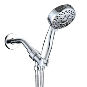 6-Spray Patterns 3.5 in. Single Wall Mount Handheld Shower Head 2.5 GPM Shower Faucet in Chrome
