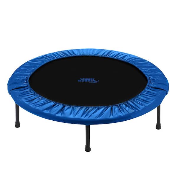 Upper Bounce Mini Foldable Rebounder Fitness Trampoline with Adjustable  Handrail