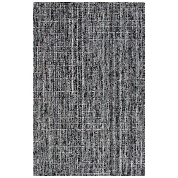 Abstract Dark Gray/Brown 6 ft. x 9 ft. Modern Plaid Area Rug